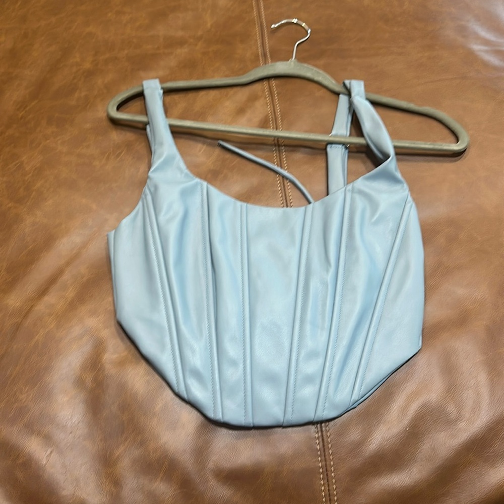 Boutique leather corset crop top